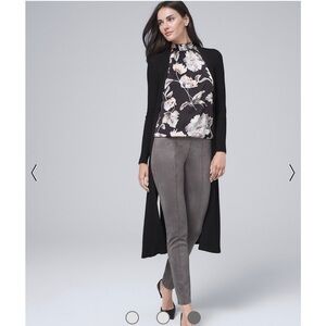 White House Black Market Dark Gray Ultra-Suede Leggings Business Casual